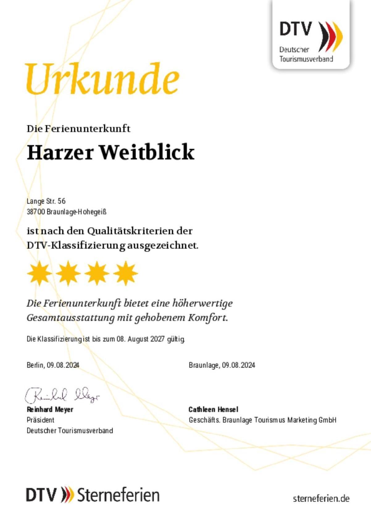 Fewo Harzer Weitblick, Hunde Willkommen, W-Lan, 2X Smart Tv, Dtv 4 Sterne, 4 Pfoten Braunlage Exterior foto